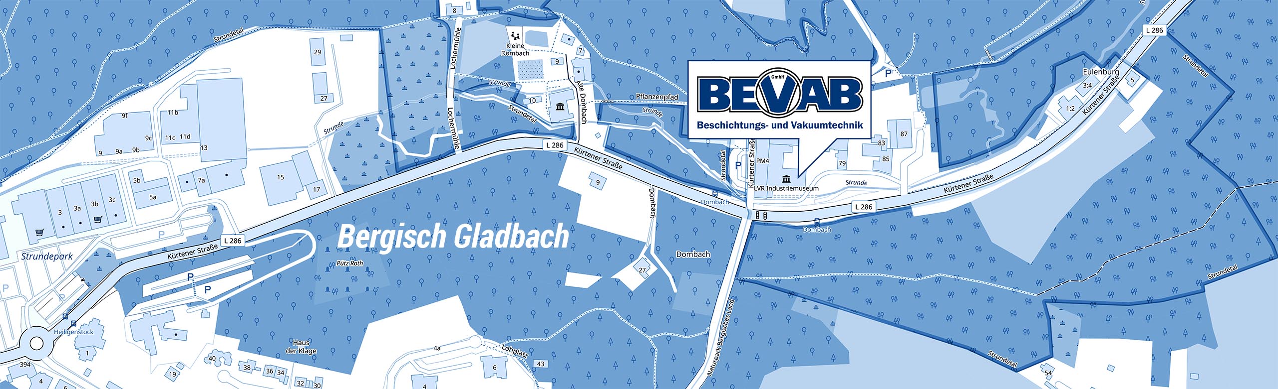 Anfahrt zur BEVAB GmbH in Bergisch Gladbach